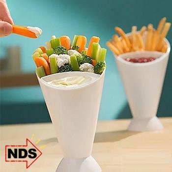 2 in 1 French Fry \ Veggie Dipping Cup