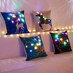 4 Pcs Christmas Reindeer Light Up Cushion Cover