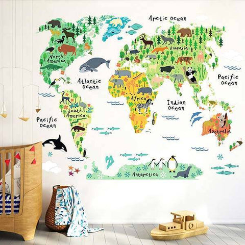 Animal Continents World Map