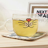 Cat Face Glass Mug